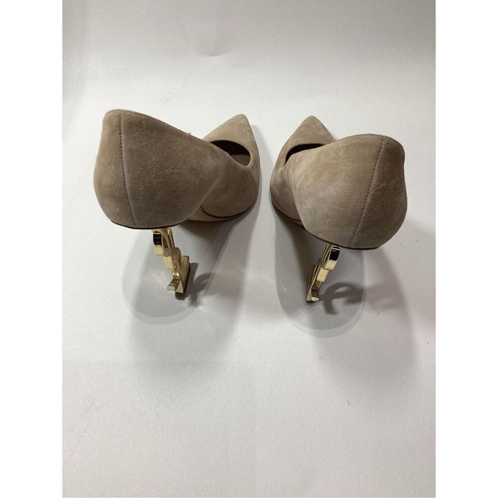 Yves Saint Laurent YSL Opyum Gold Suede Beige Pump Size EU 40 - Picture 5 of 17